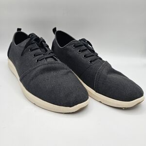 TOMS Men's Del Rey Linen Canvas Burlap Lace Up Sneakers 12